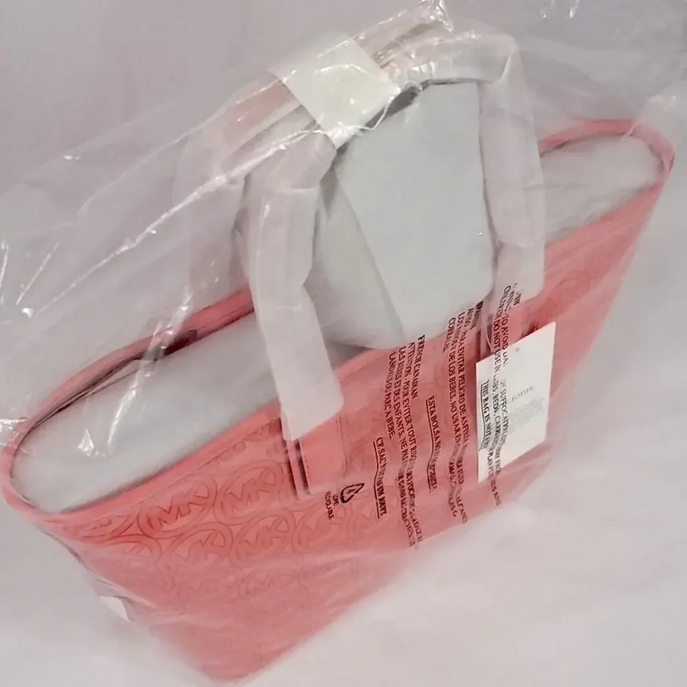 Michael Kors Small Tote Bag The Jodie Jacquard Pink Grapefruit